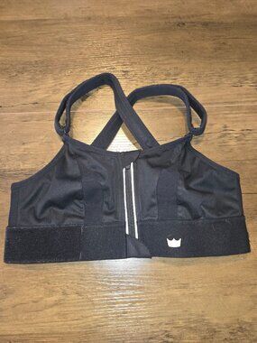 SheFit Ultimate Black Zip & Cinch Sports Bra, XS